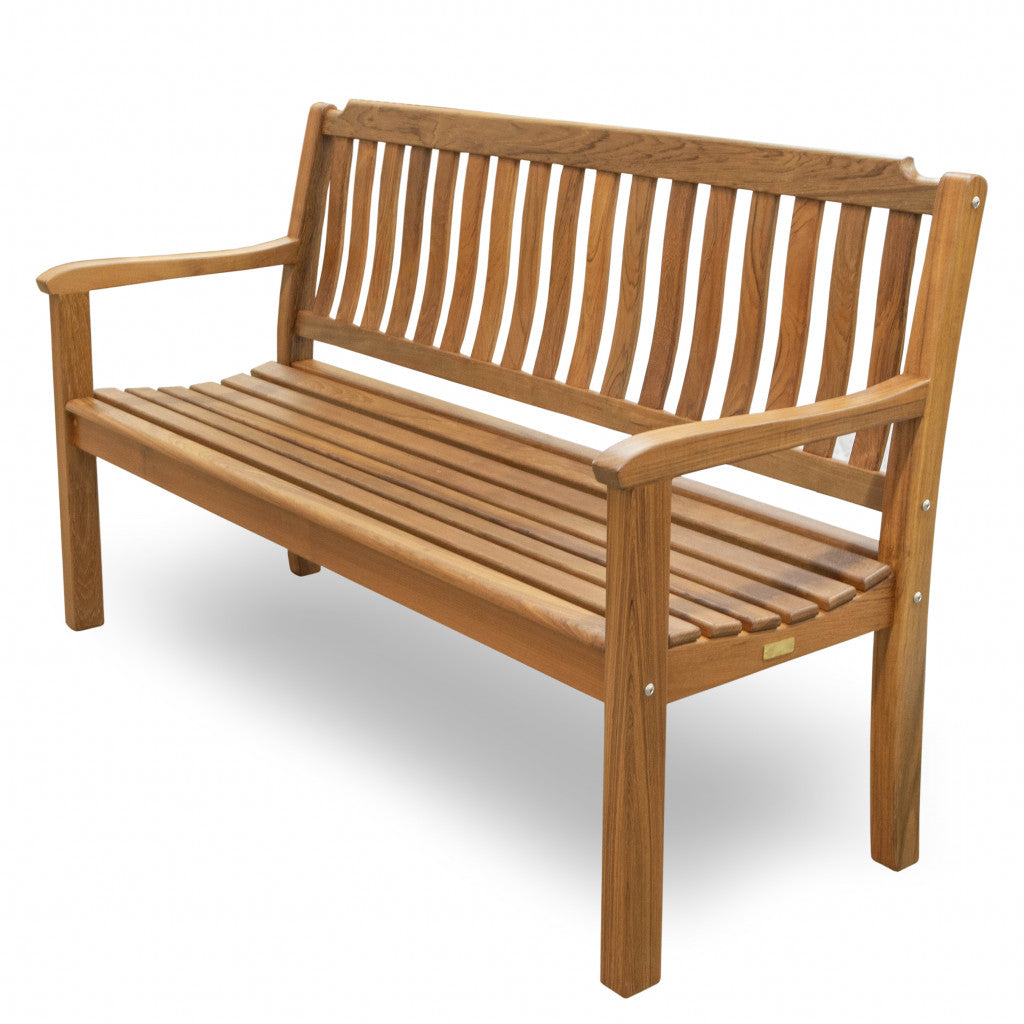 60" Teak Solid Wood Garden Bench-1