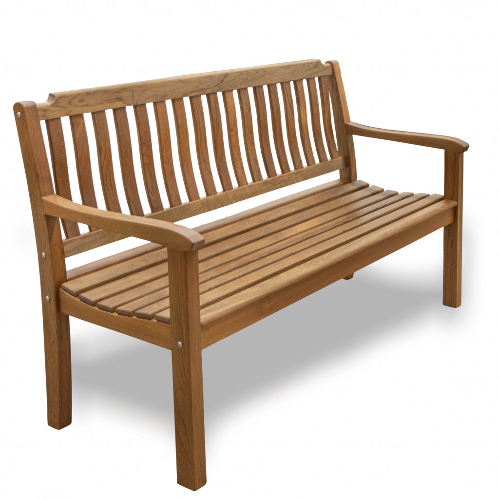 60" Teak Solid Wood Garden Bench-2