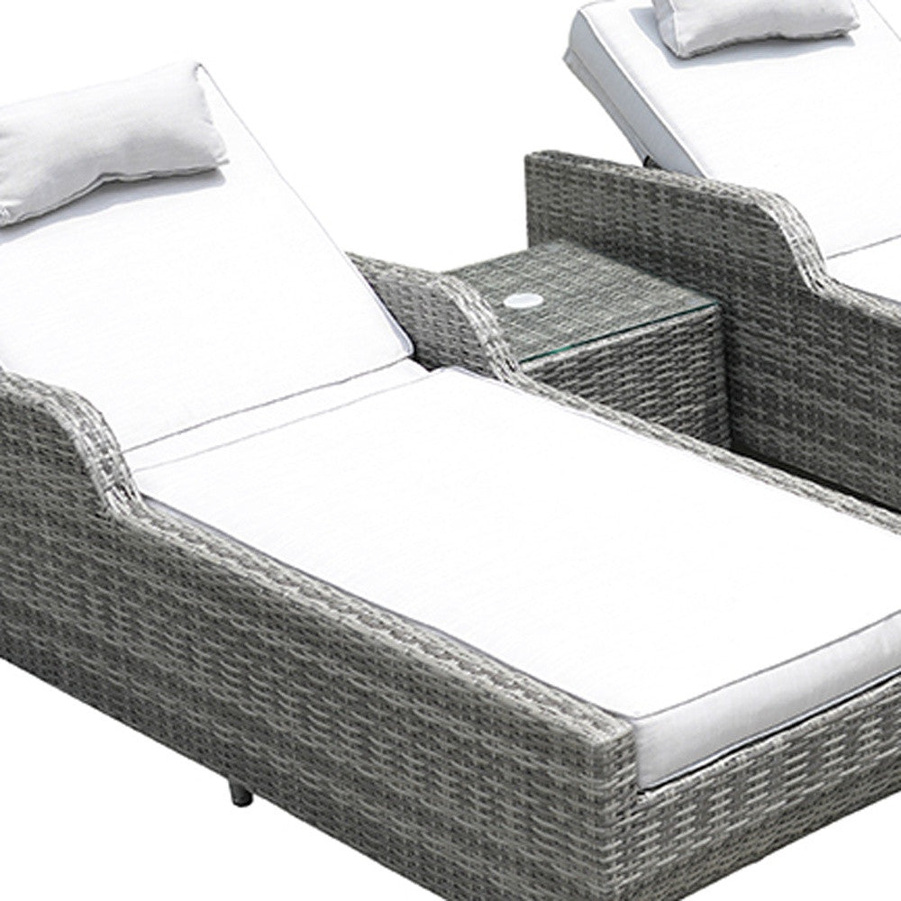 Twelve Piece Outdoor Gray Wicker Multiple Chairs Seating Group Fire Pit Included with White Cushions-2