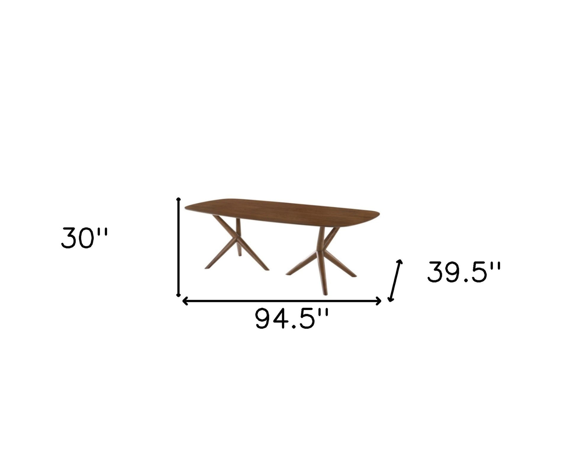 95" Brown Solid Manufactured Wood Dining Table-3