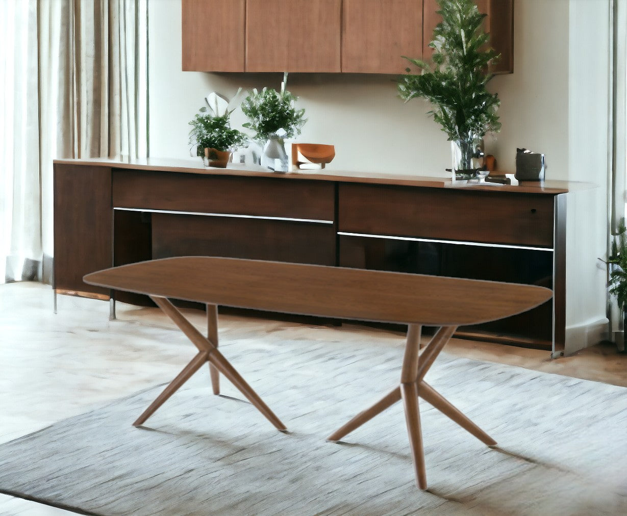 95" Brown Solid Manufactured Wood Dining Table-0