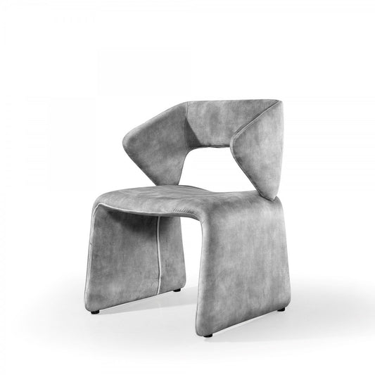25" Light Gray Velvet Side Chair-0