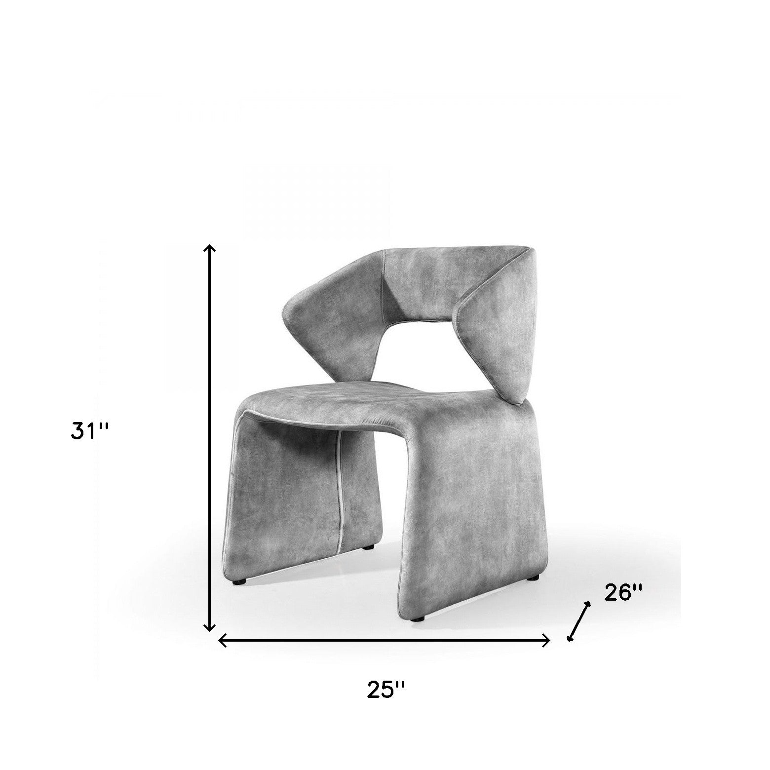 25" Light Gray Velvet Side Chair-4