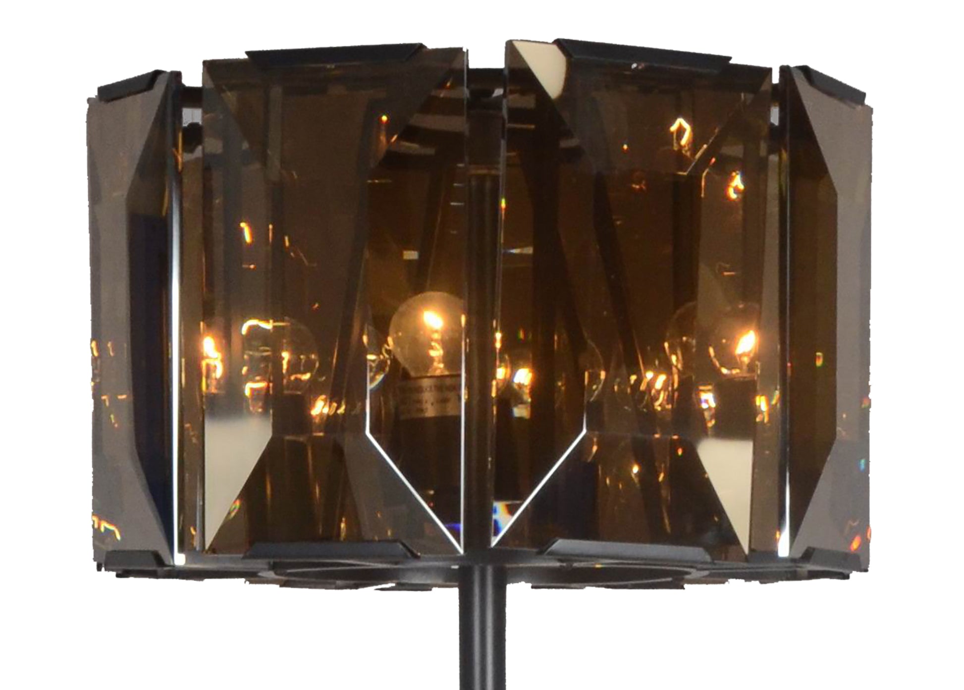 68" Dark Bronze Floor Lamp With Amber Solid Color Beveled Glass Drum Shade-2