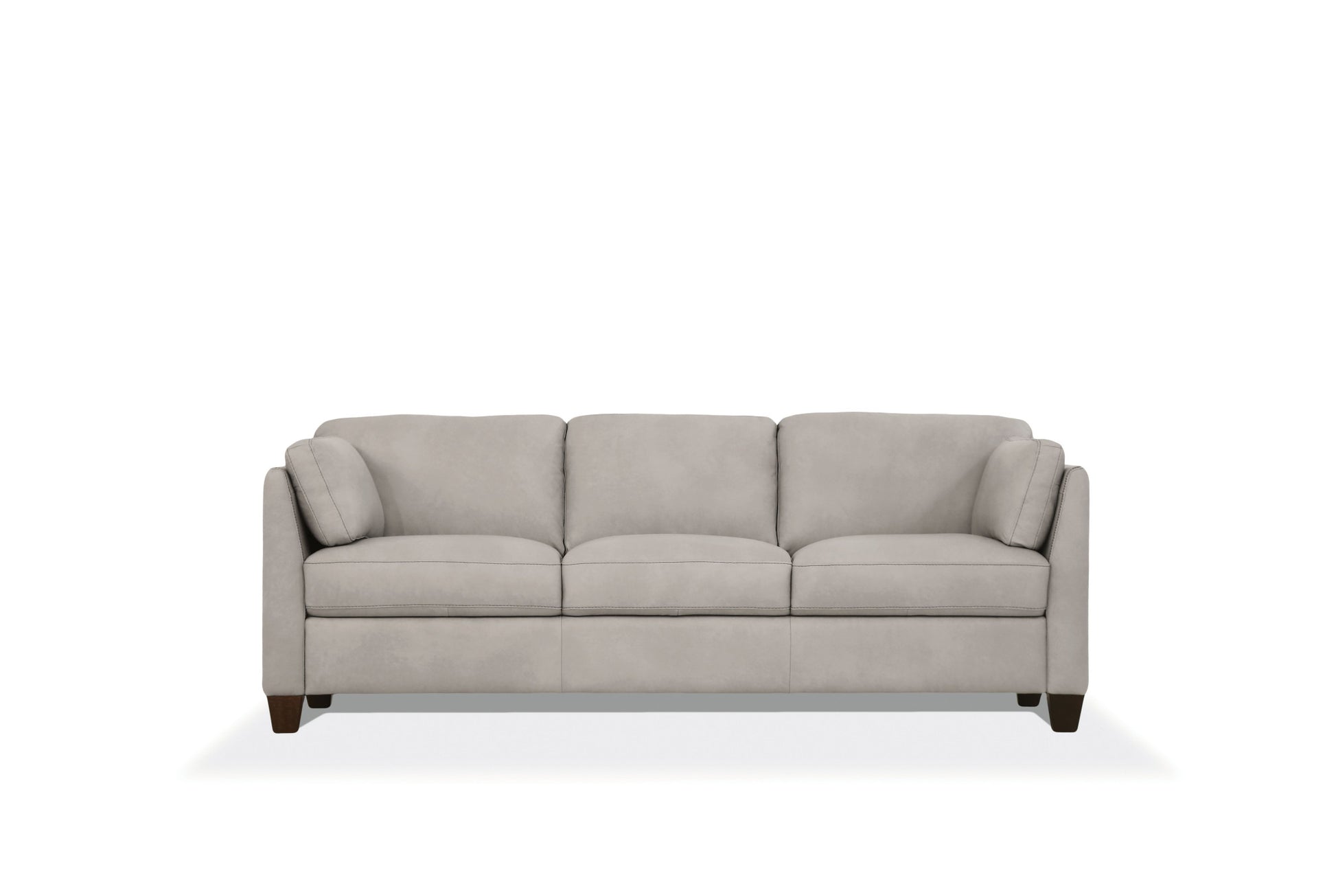 81" Light Gray Leather Sofa With Black Legs-3
