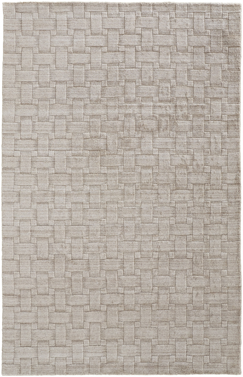 12' X 15' Ivory Striped Hand Woven Area Rug-1