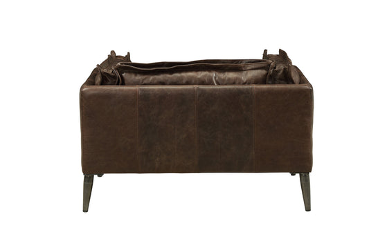 47" Brown and Black Top Grain Leather Chair and a Half-0