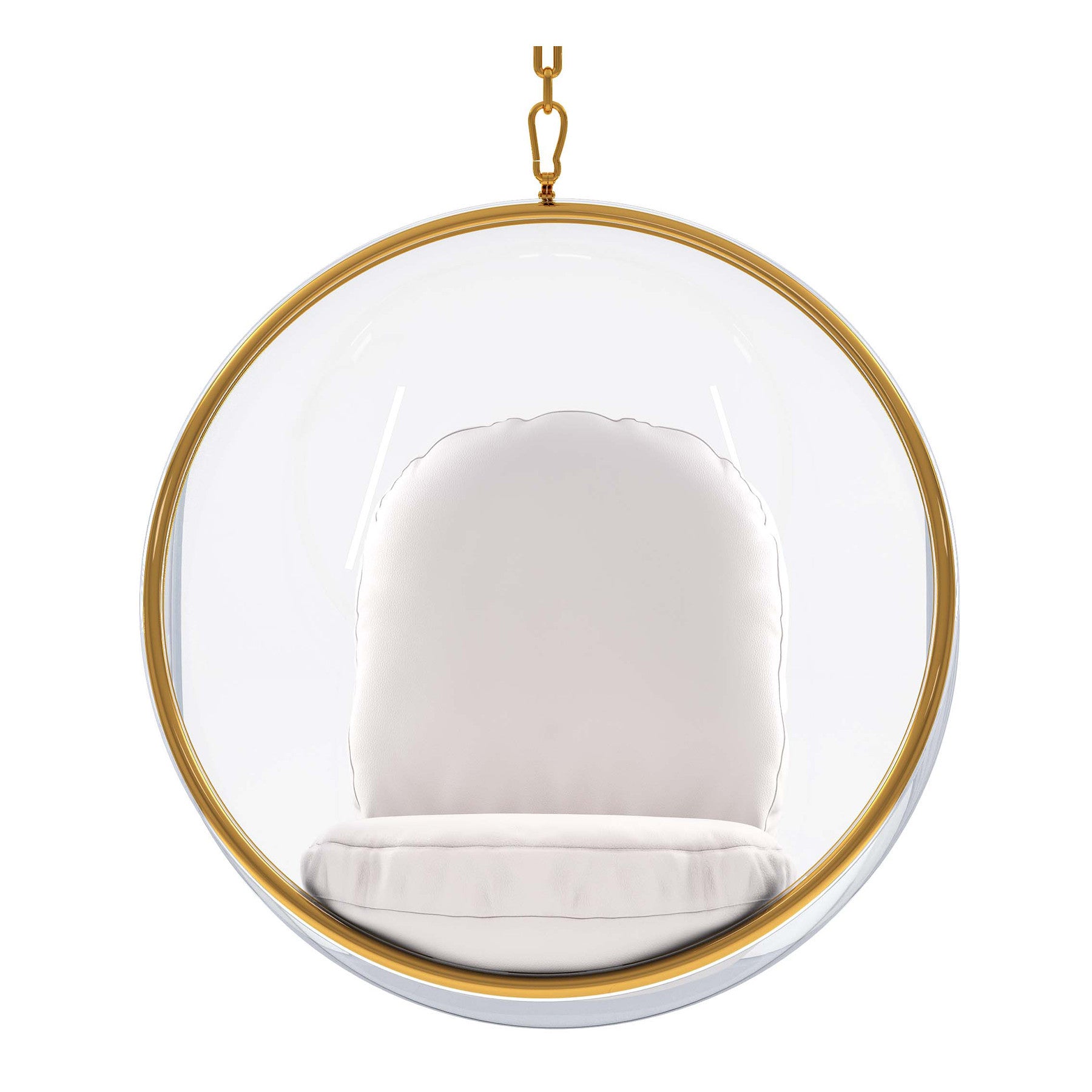 42" White Faux Leather Balloon Chair-4