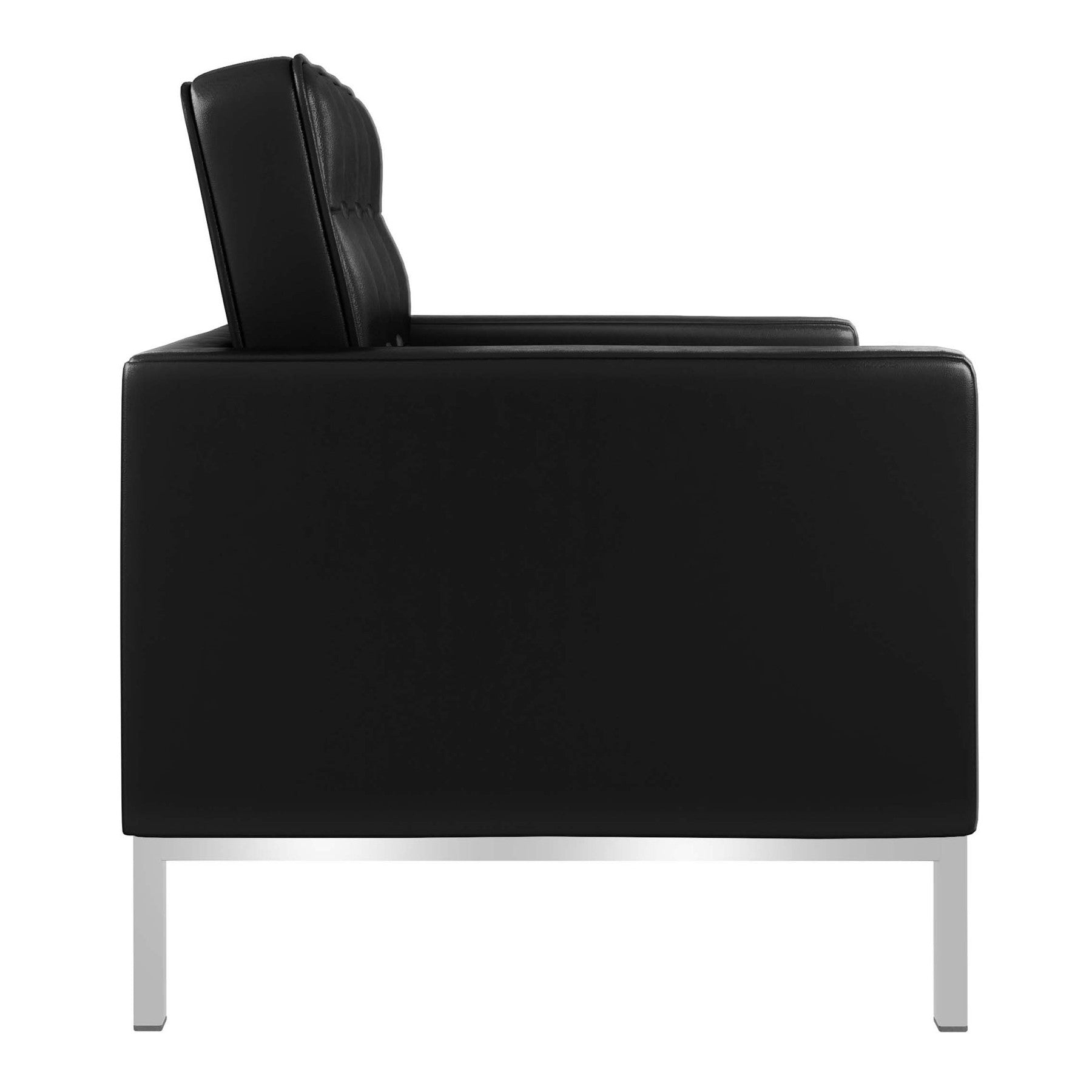 31" Black and Silver Italian Leather Tufted Club Chair-3