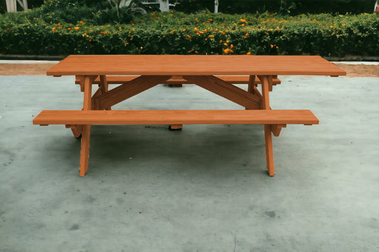 94" Cedar Chest Solid Wood Outdoor Picnic Table-0