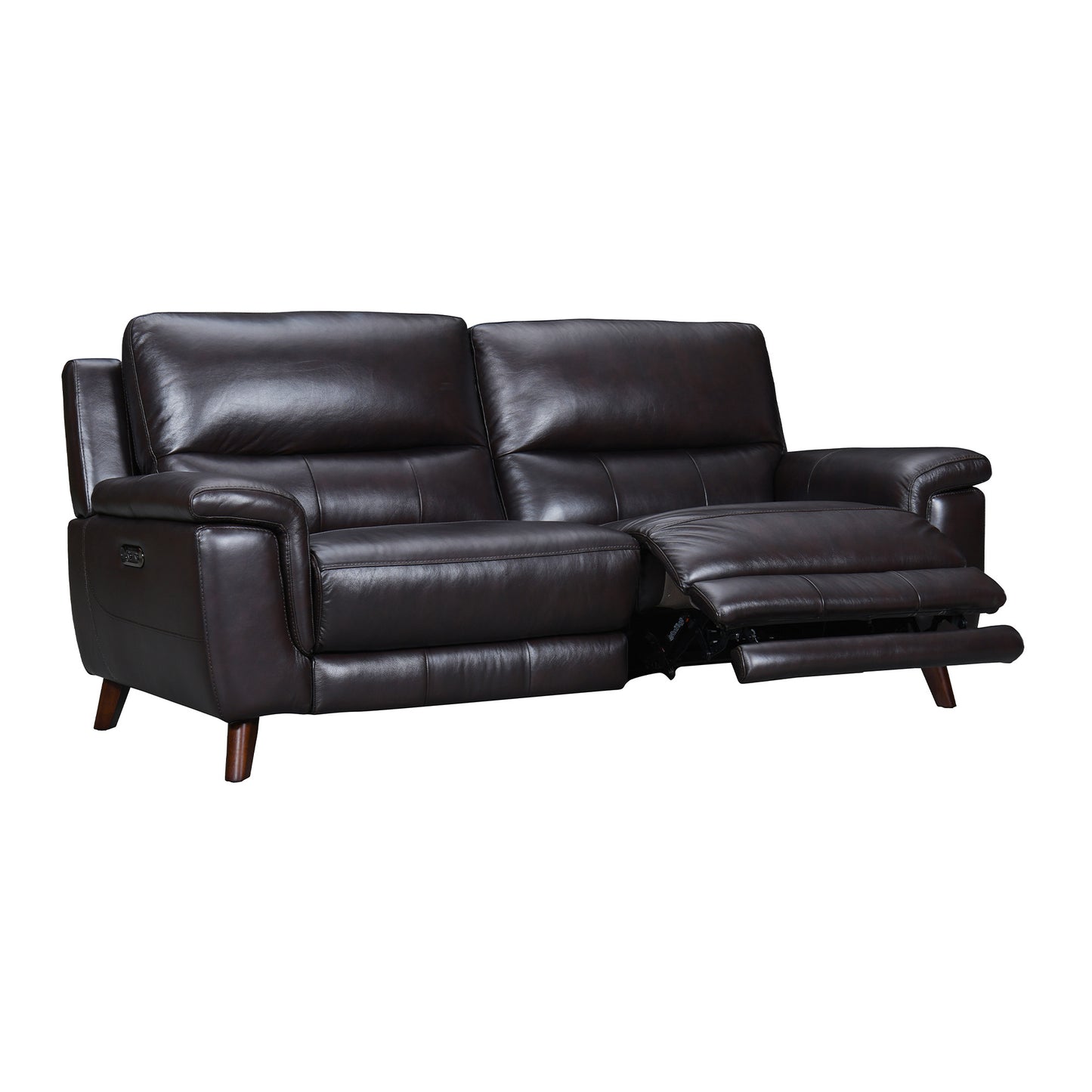 Three Piece Indoor Brown Leather Six Person Seating Set-2