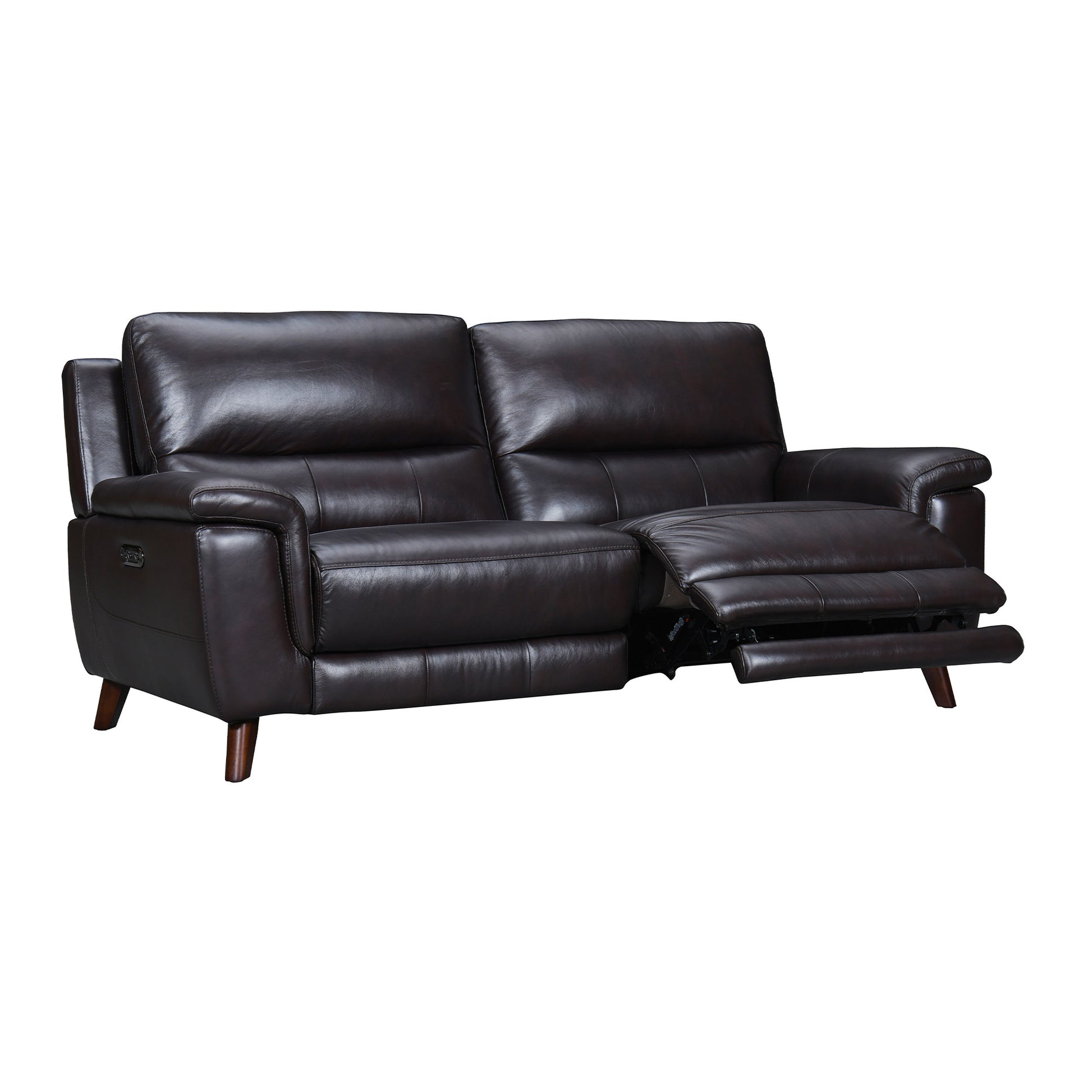 Three Piece Indoor Brown Leather Six Person Seating Set-2
