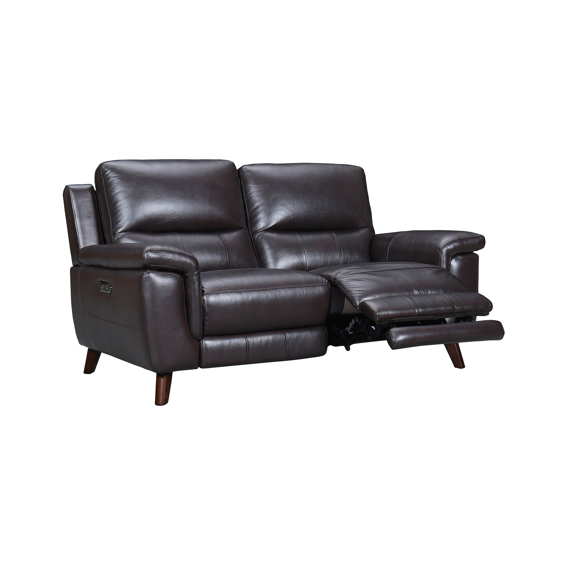Three Piece Indoor Brown Leather Six Person Seating Set-5