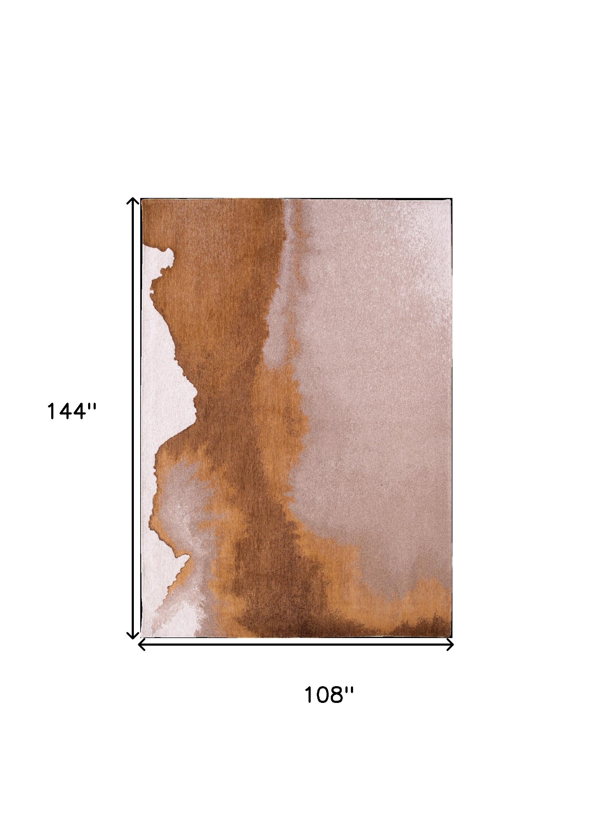 9' X 13' Yellow and Brown Abstract Non Skid Area Rug-2