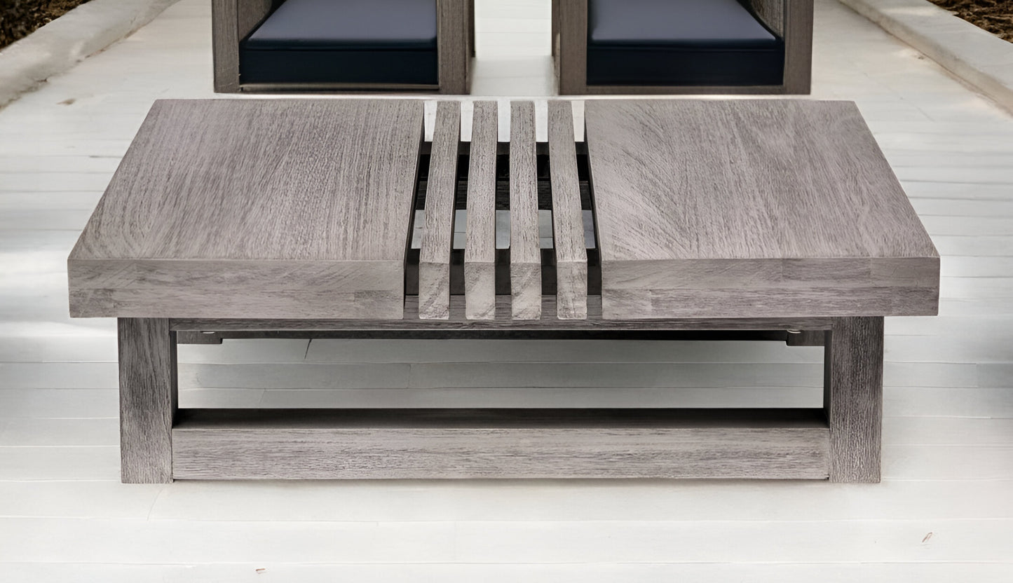 33" Gray Solid Wood Outdoor Coffee Table-1