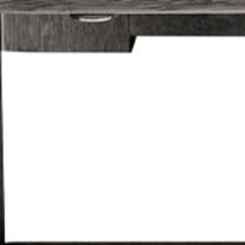 33" Gray Solid Wood Outdoor Coffee Table-6