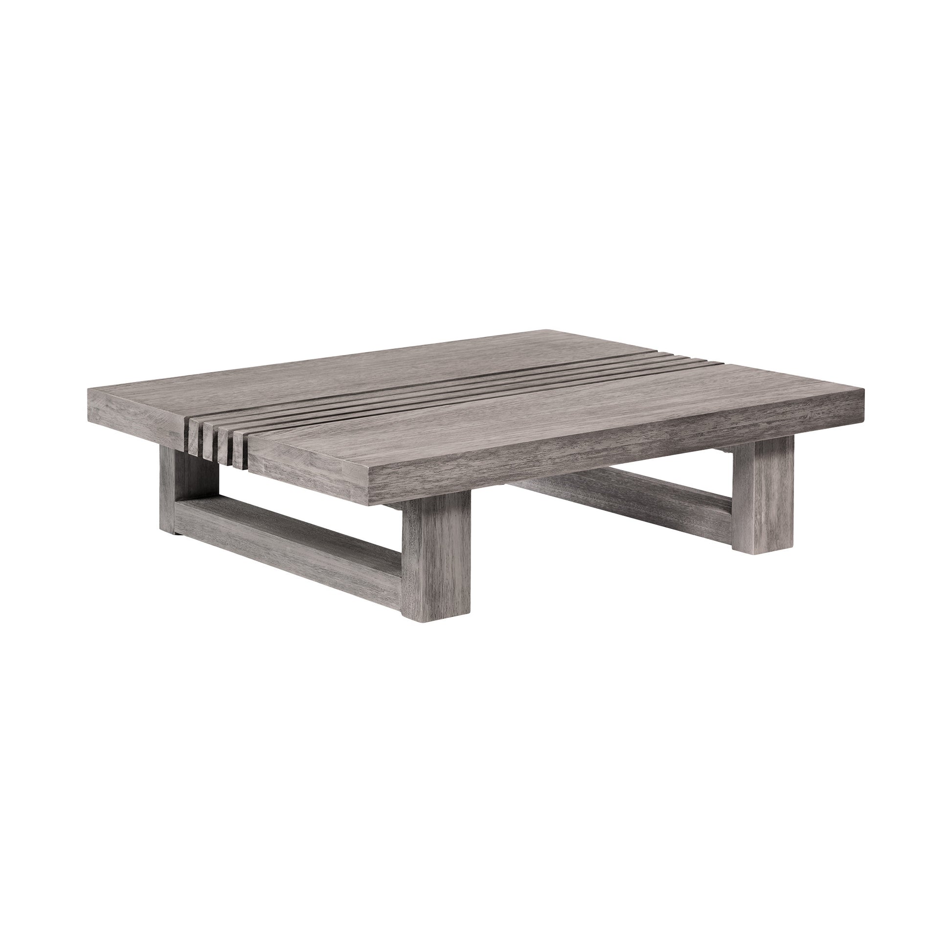 33" Gray Solid Wood Outdoor Coffee Table-2