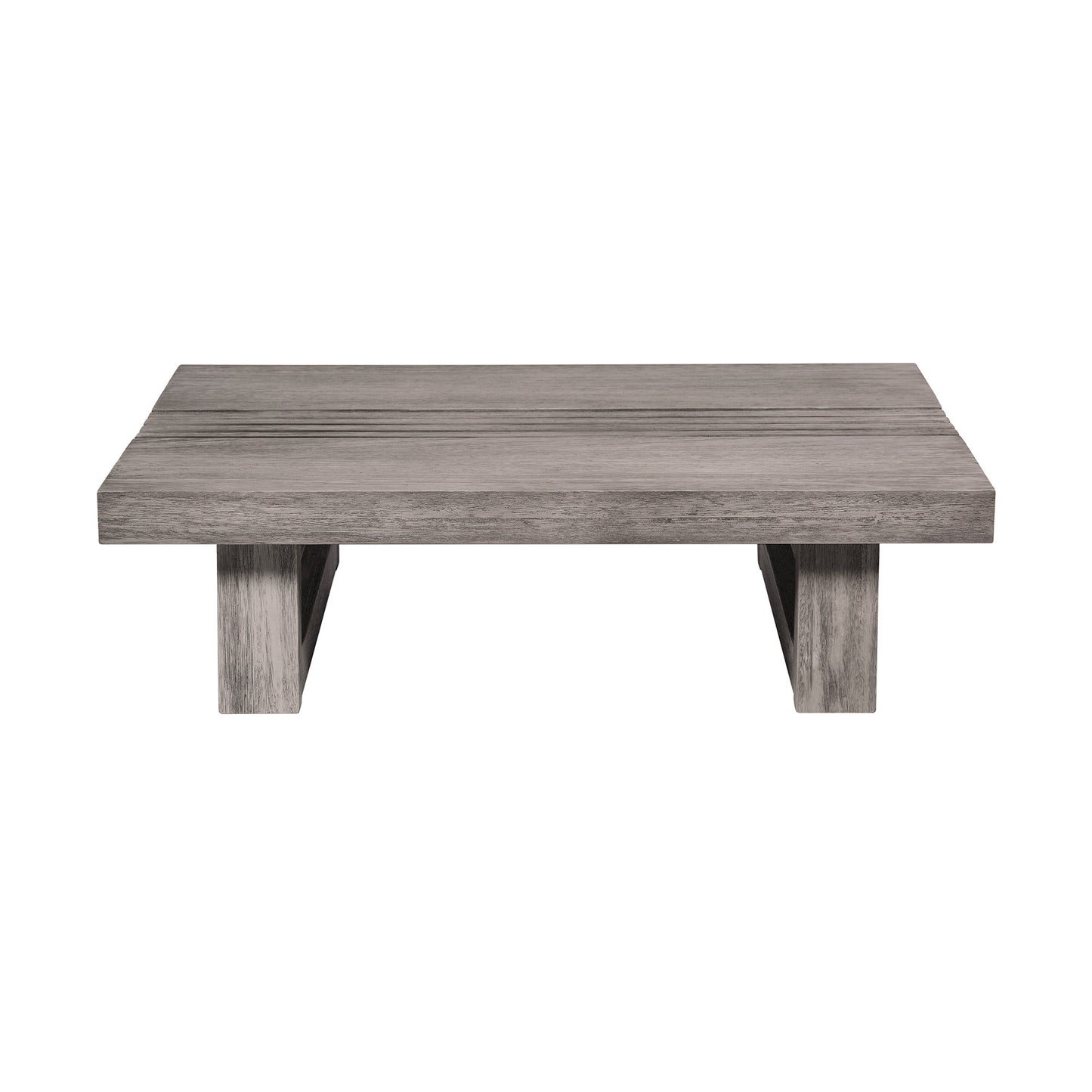 33" Gray Solid Wood Outdoor Coffee Table-3