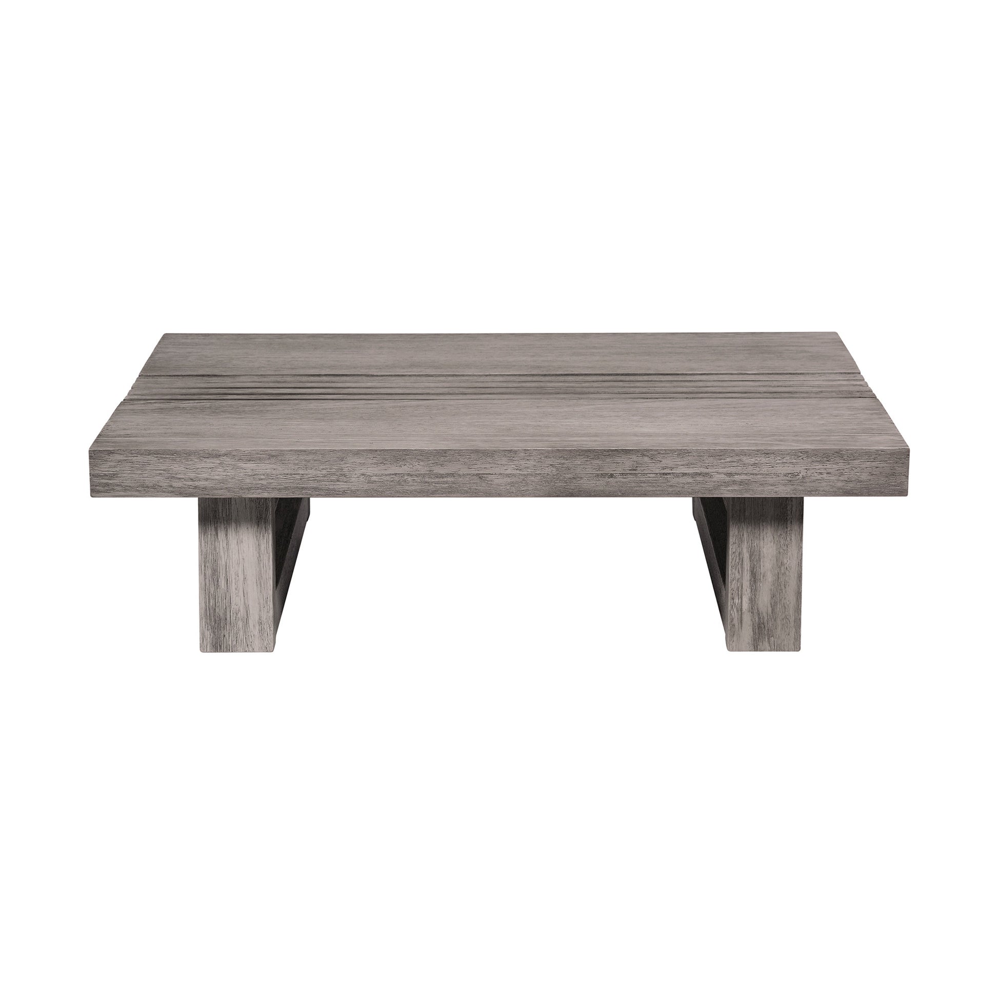 33" Gray Solid Wood Outdoor Coffee Table-3