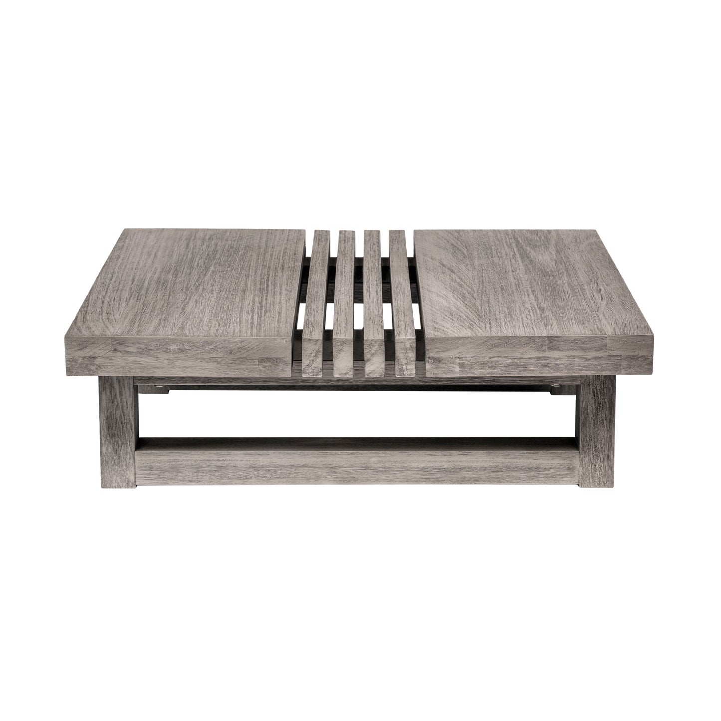 33" Gray Solid Wood Outdoor Coffee Table-0