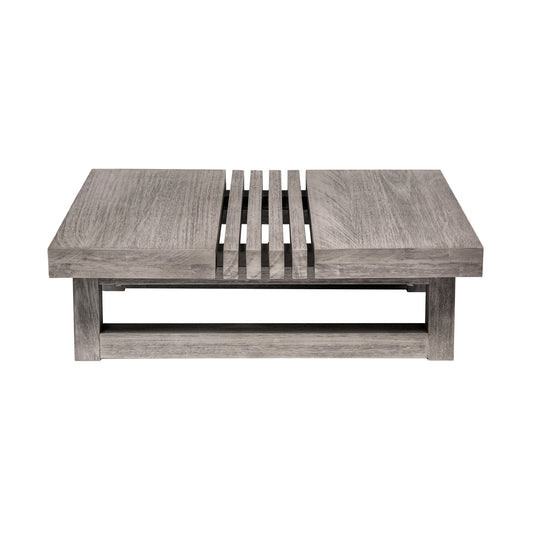 33" Gray Solid Wood Outdoor Coffee Table-0