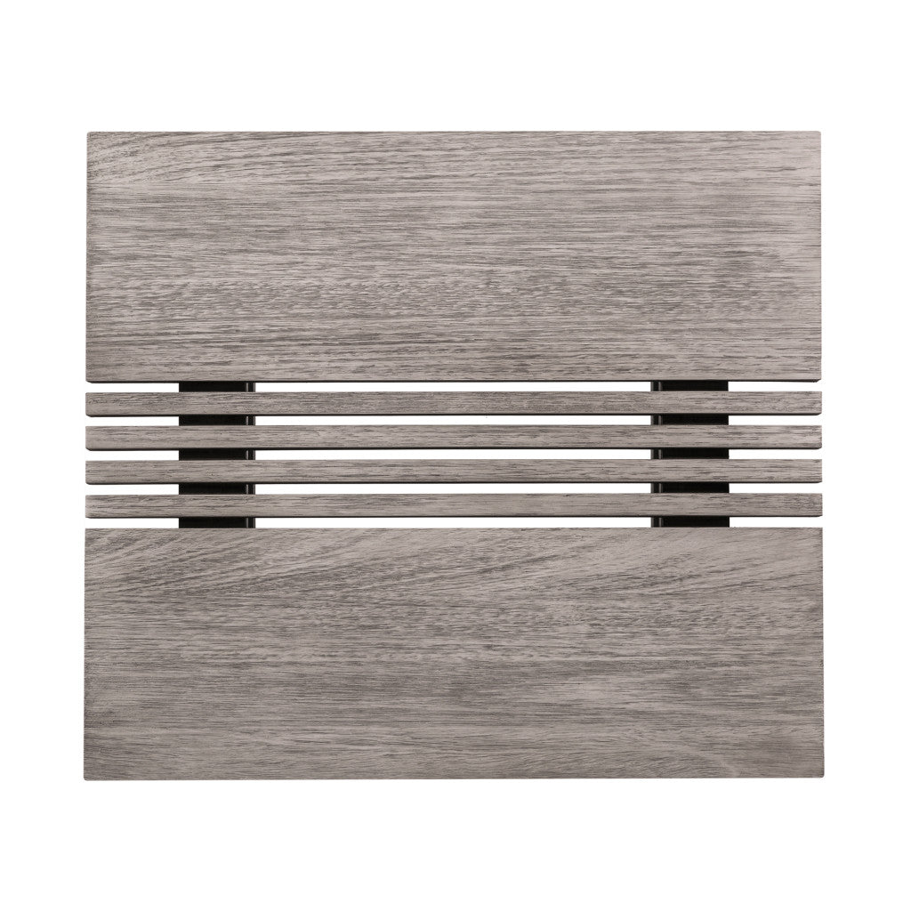 33" Gray Solid Wood Outdoor Coffee Table-4