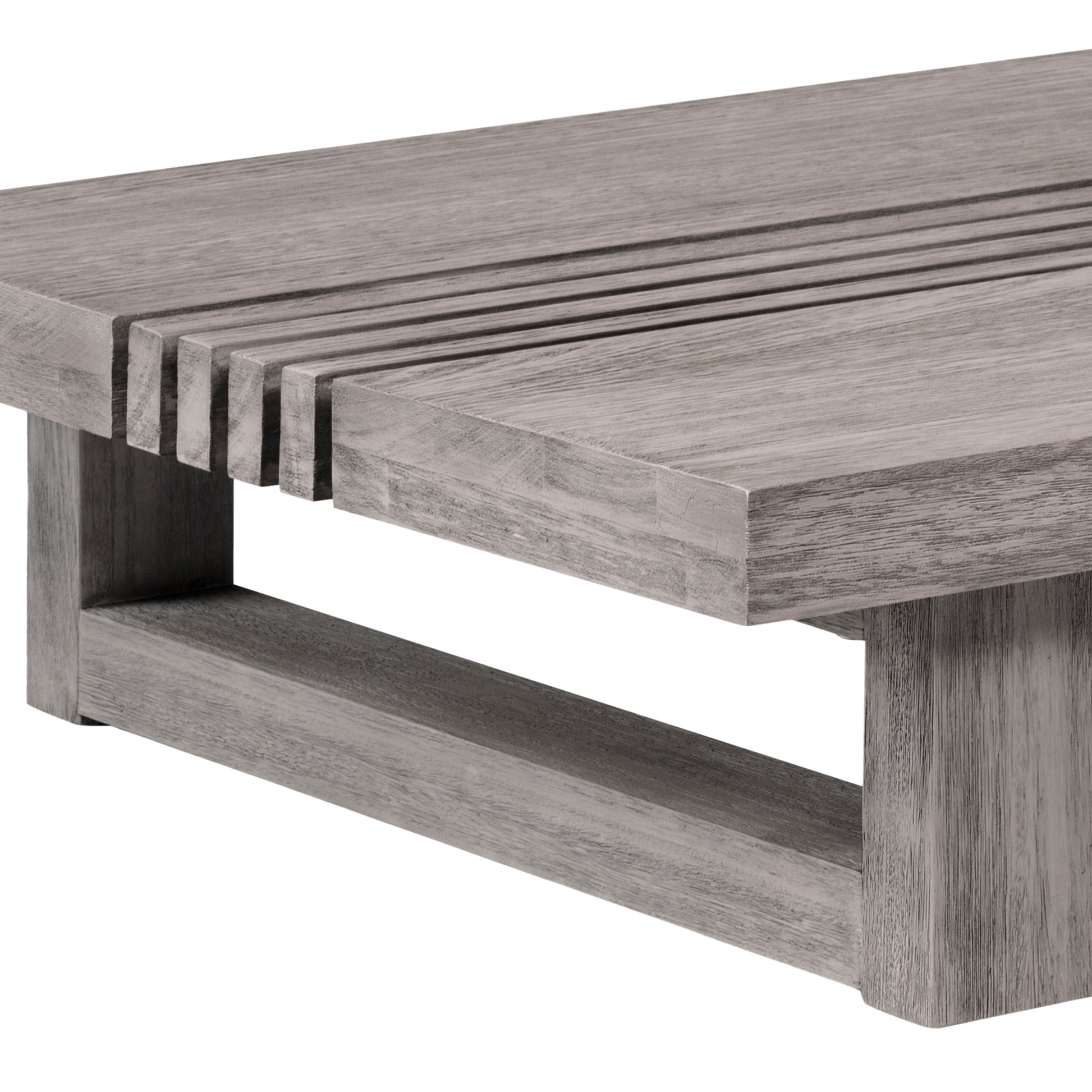 33" Gray Solid Wood Outdoor Coffee Table-5