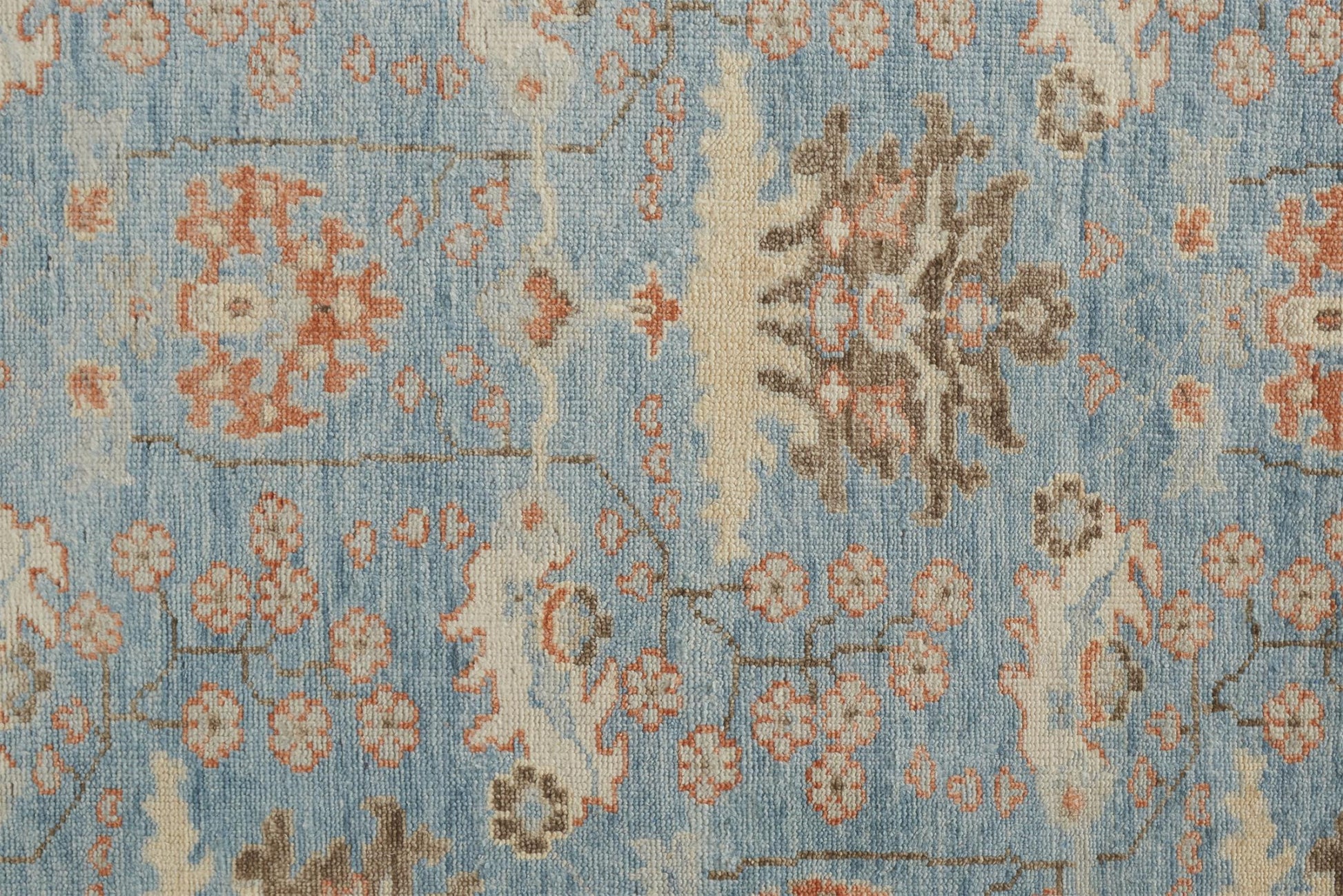 12' X 15' Brown and Blue Wool Oriental Hand Knotted Area Rug-8