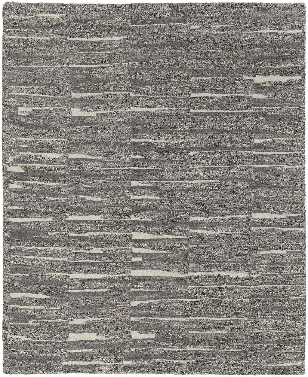 8' X 12' Gray Ivory and Taupe Abstract Hand Woven Area Rug-5