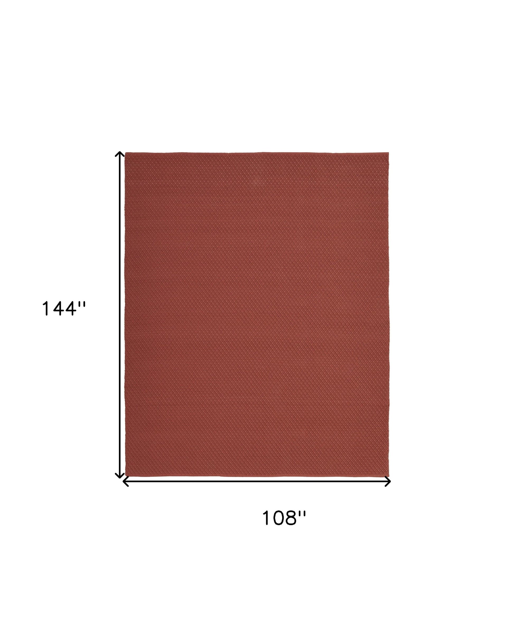 9' X 12' Red Hand Woven Area Rug-2