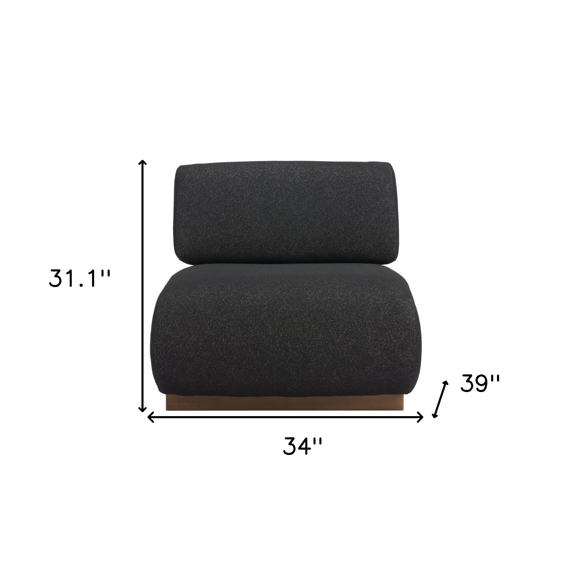 34" Black And Bronze Fabric And Upholstered Side Chair-8