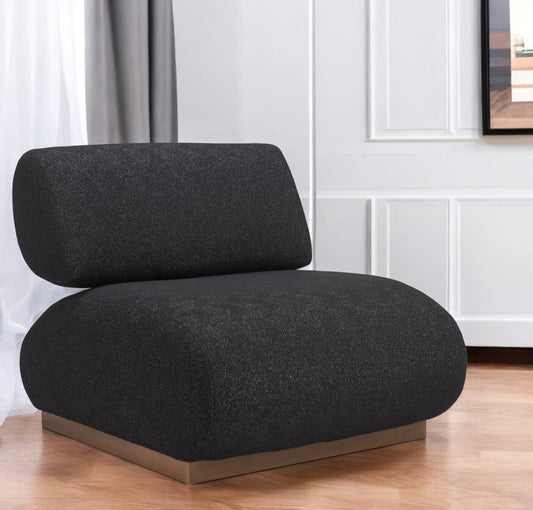 34" Black And Bronze Fabric And Upholstered Side Chair-0